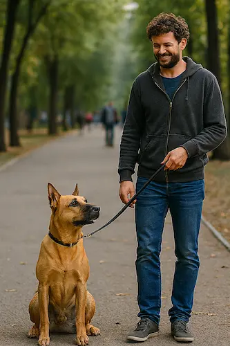 image chien après une séance d’éducation canine — comportement initial